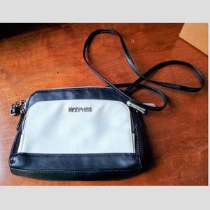 Kenneth Cole Crossbody Black White Leather Purse